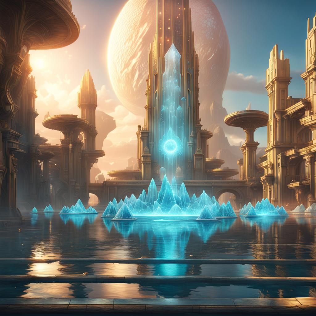 Atlantean Energy Crystals AI Generated Artwork NightCafe Creator