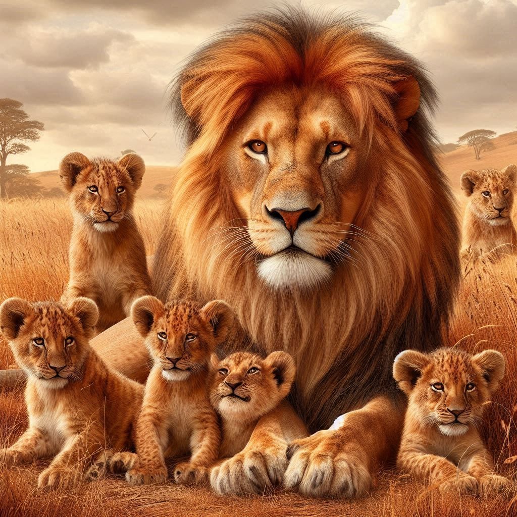 Lion" - ah here's a good place for your nap my little darlings"  by @Piboulou 