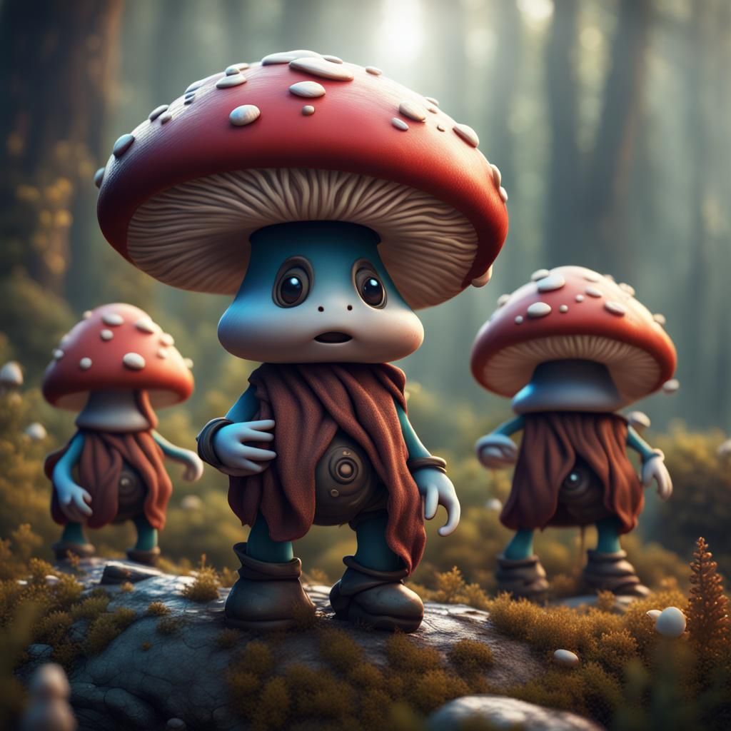 Mushroom Folk - AI Generated Artwork - NightCafe Creator