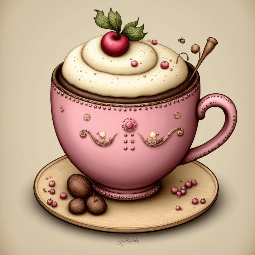 <lora:DIGI-DOLLYING AROUND:1.0> hot cocoa illustration