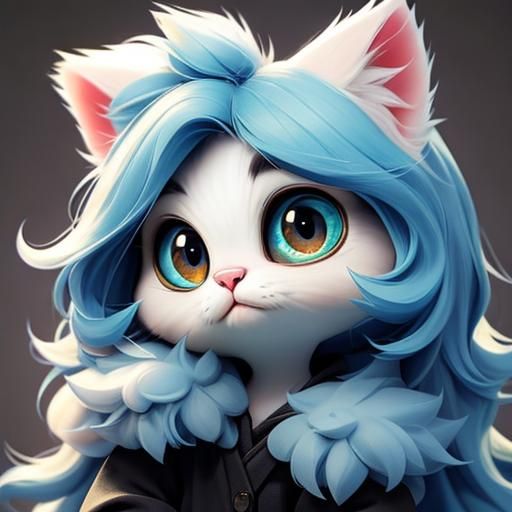 Cute fluffy cat fursona - AI Generated Artwork - NightCafe Creator