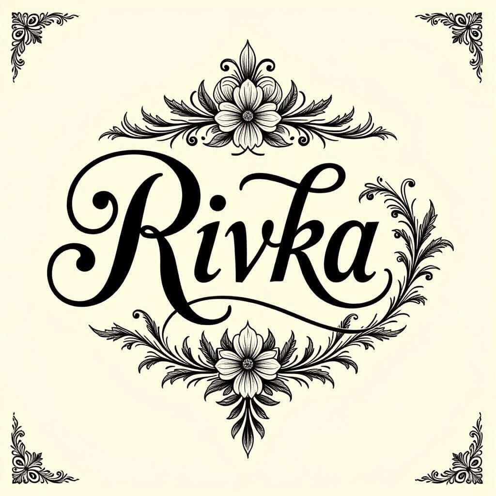 Write the name Rivka beautifully in a vintage style.