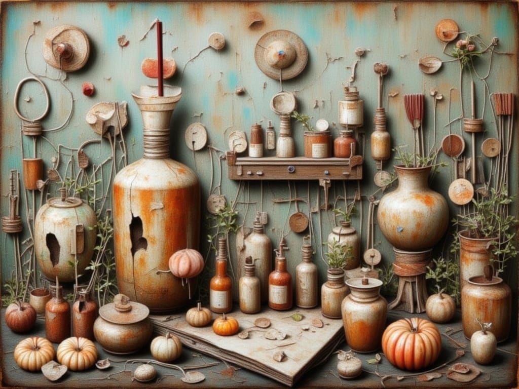 Whimsical Botanical Garden Scene <lora:Silent:1.0> 