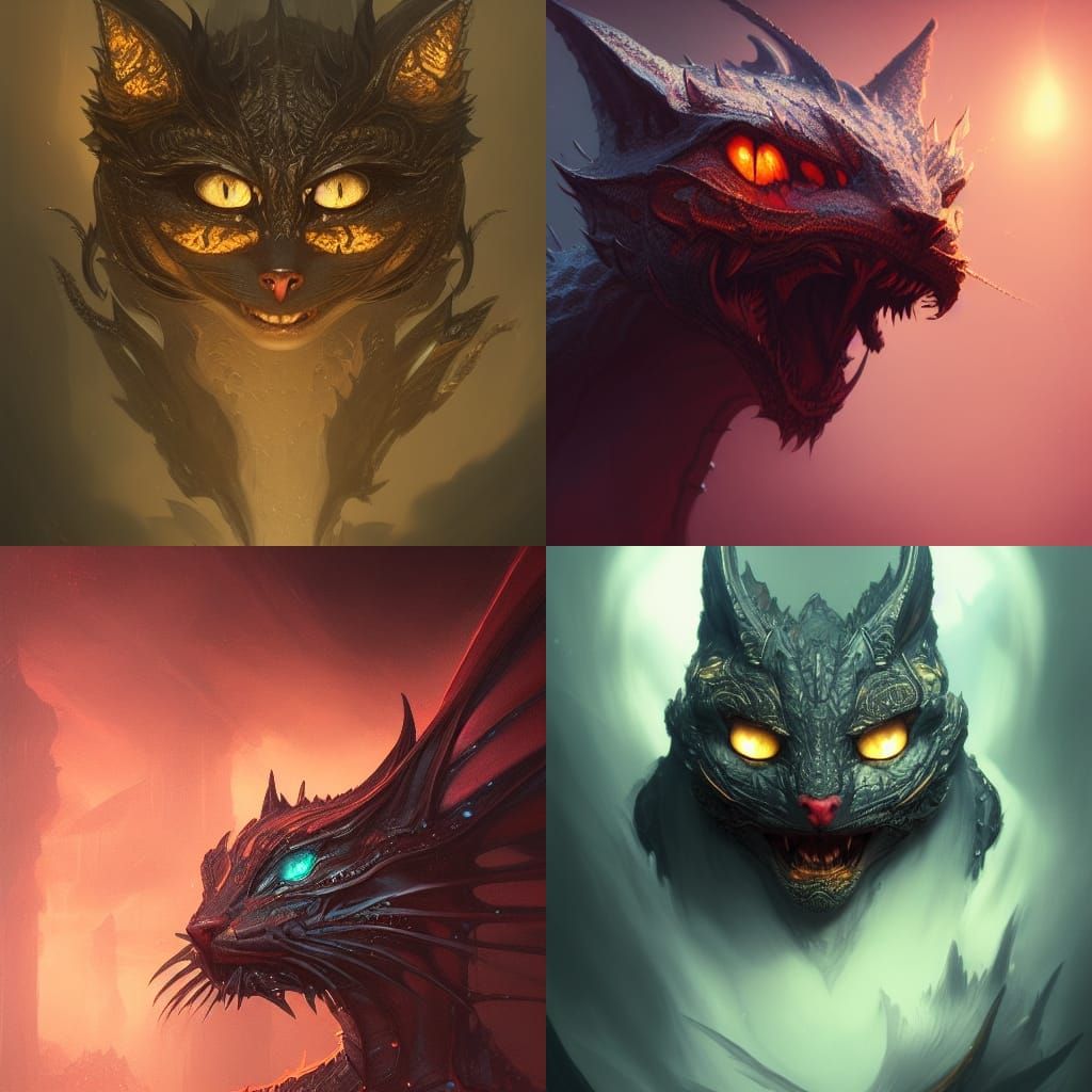 cat dragon face