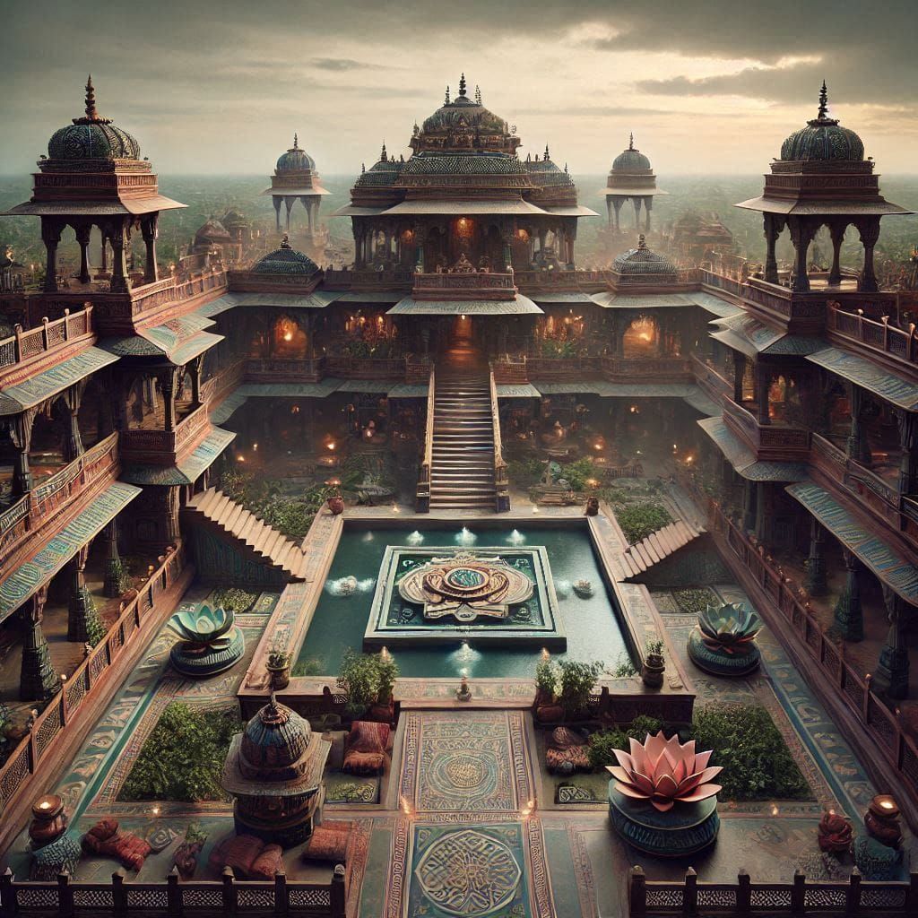 Central courtyard palace