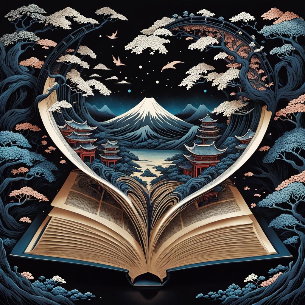 Japanese Pop Up Book  by @Naripan