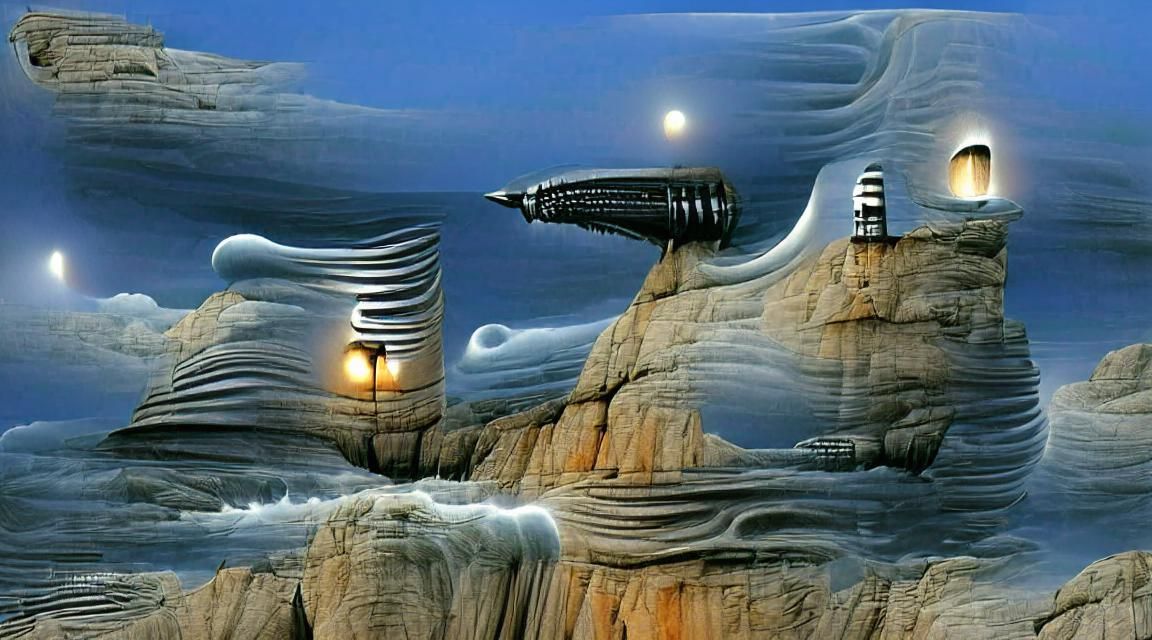 Futuristic Lighthouse on a Cliff (No Starter)