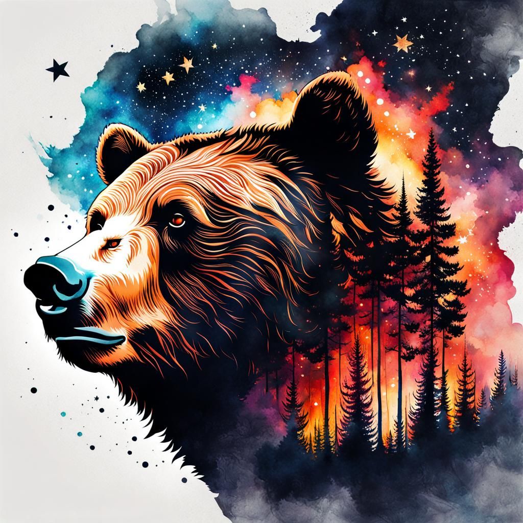 bear is the forest  by @fiercebearart