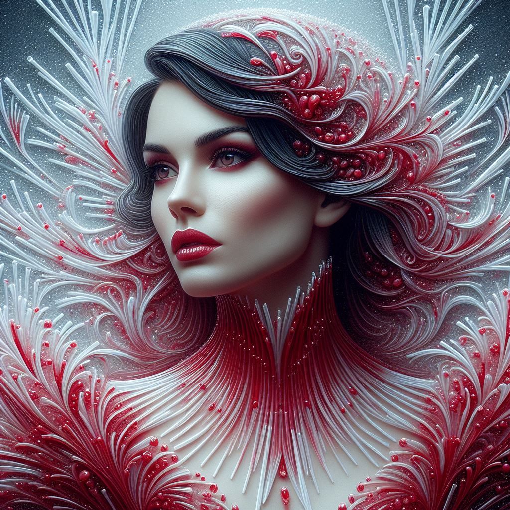Red White Straws Woman