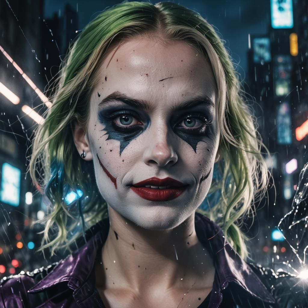 double exposure effect by delicately incorporating the Joker...