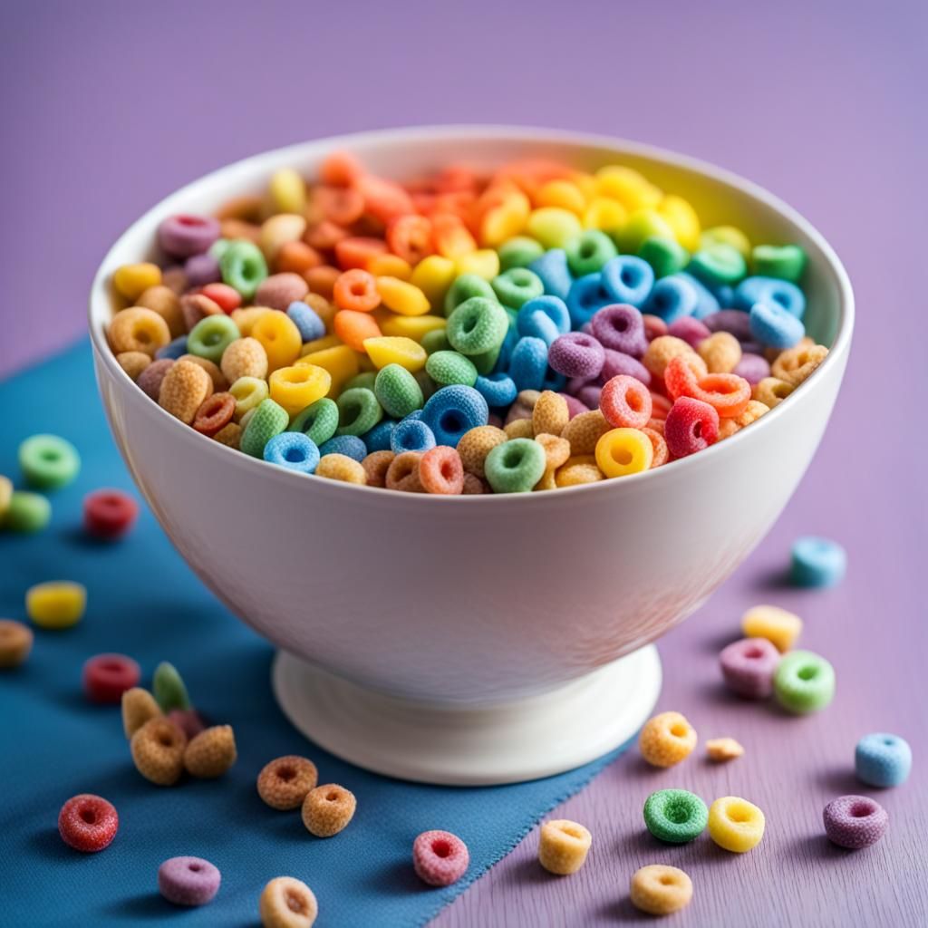 a bowl of colourful cereal - AI Generated Artwork - NightCafe Creator