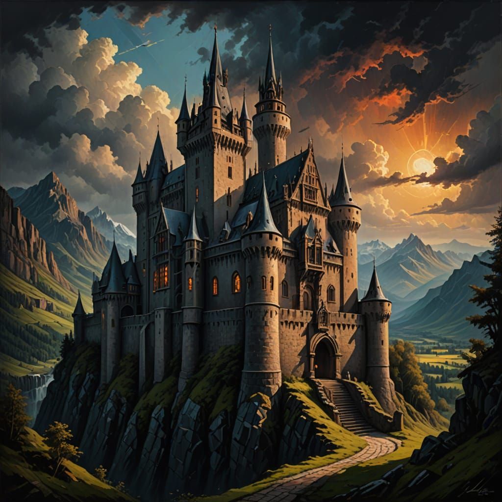 טירה בשקיעה