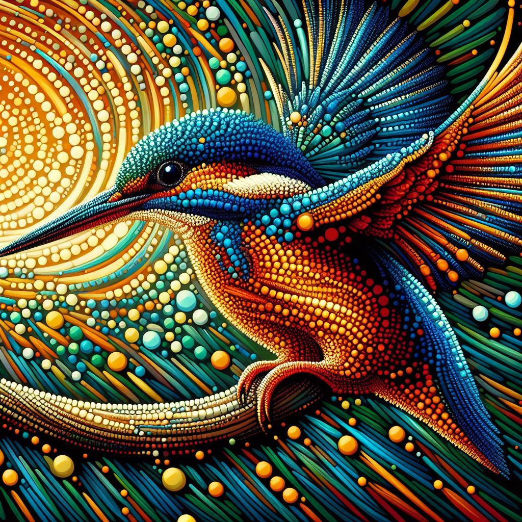 Kingfish using Kinetic Pointillism