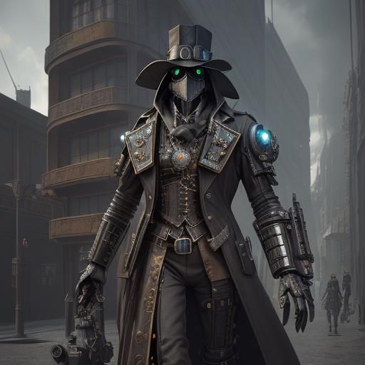 Future steampunk Plague doctor