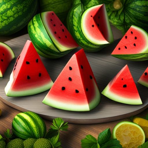 Watermelon on Tray - Triangle Cuts