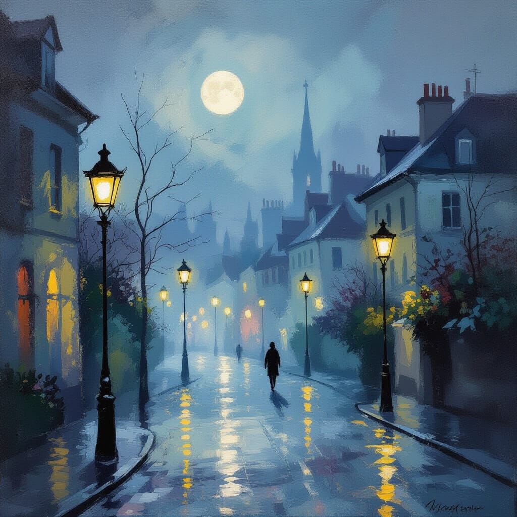 Moonlit Street  by @JayAnon