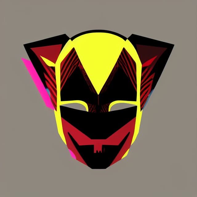 Cyber Demon Mask Pop Art Screen Print
