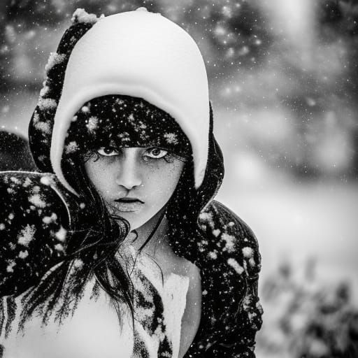 Snow Angel Warrior in Battle: Sharp Focus Photography