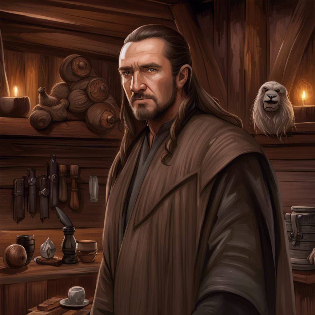 Qui-gon Jinn log cabin - AI Generated Artwork - NightCafe Creator