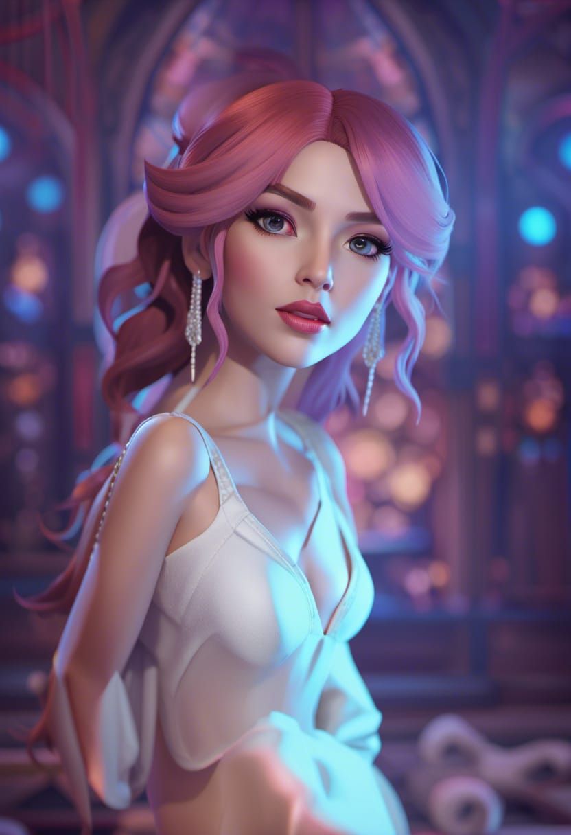 Stylized Skinny Raver Goth Girl 