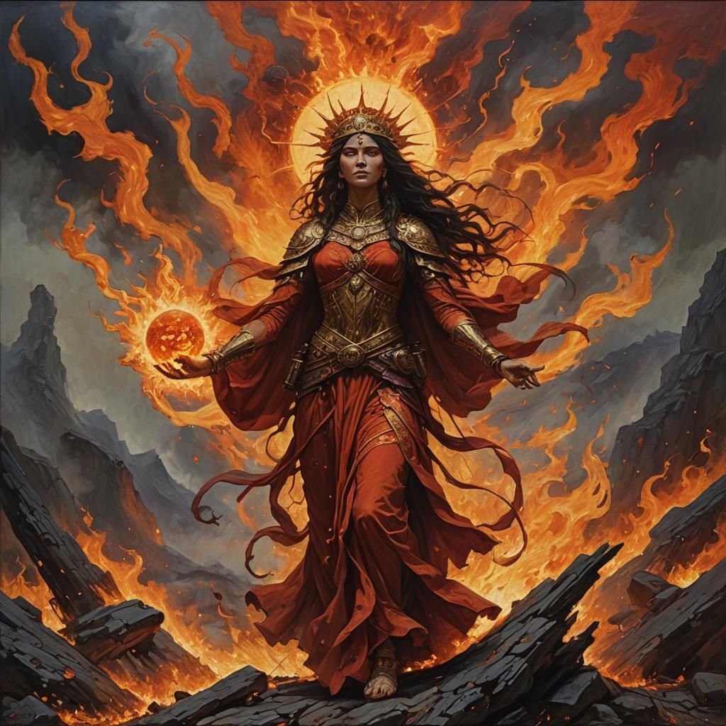 I am the sun goddess a burning fire raging till I burn out I...