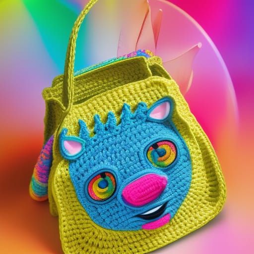 Crochet purse ,  Lisa Frank