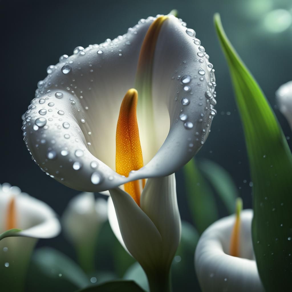 Detailed Cala Lily Close-Up: A Digital Masterpiece