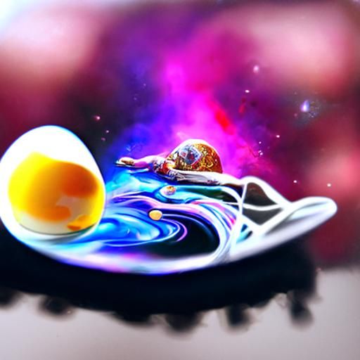 An egg yolk in space