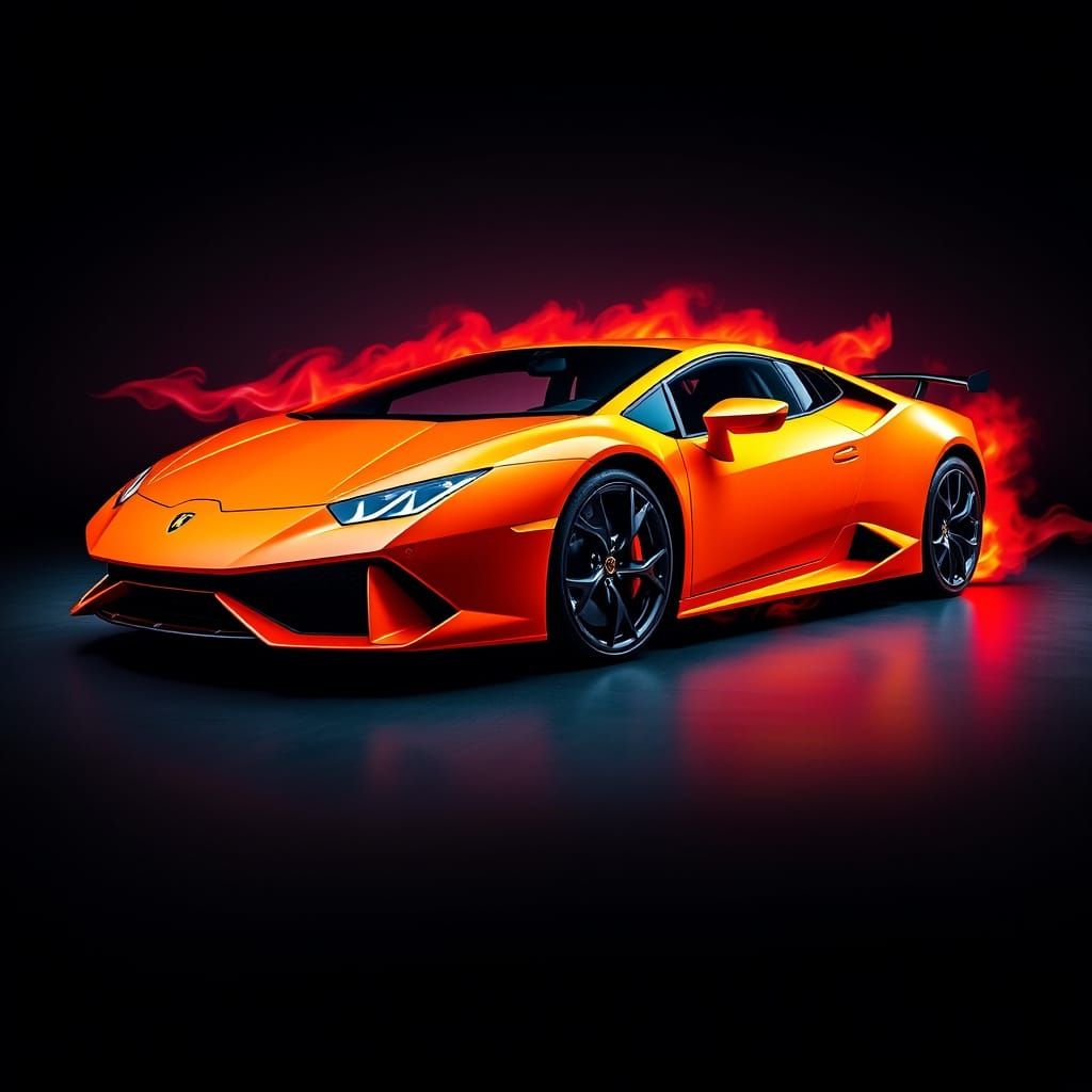 Too Hot - High-Octane Automotive Art in Vibrant Flames