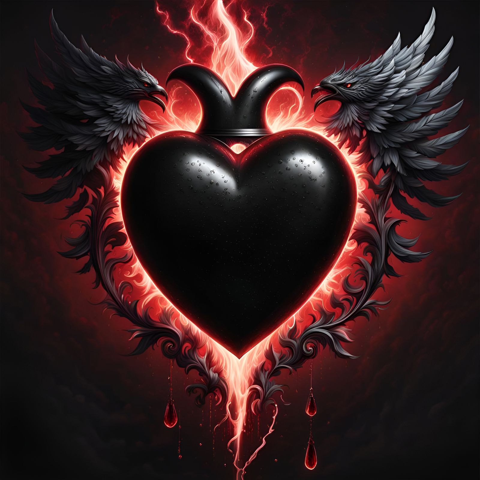 Black Heart Energy Crest - AI Generated Artwork - NightCafe Creator