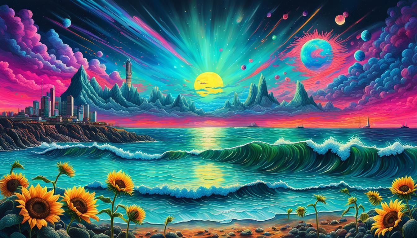 Ocean Waves by moonlight's glow Underneath a starlit sky 🍀�...