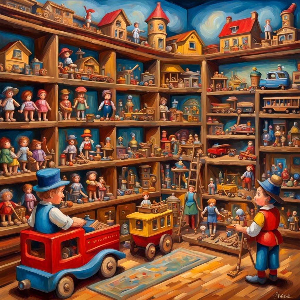 Traditional wooden toy store AI Generated Artwork NightCafe Creator