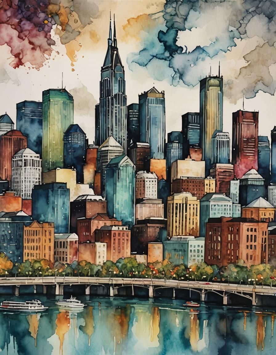 NASHVILLE TENNESSEE SKYLINE ART 6