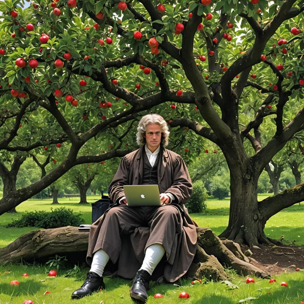 Isaac missed the apple falling