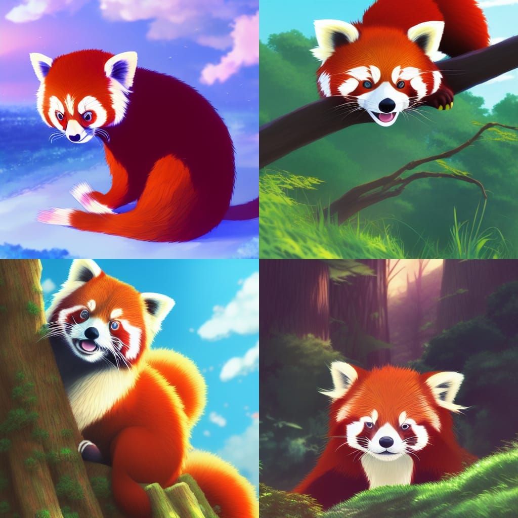 a cute red panda
