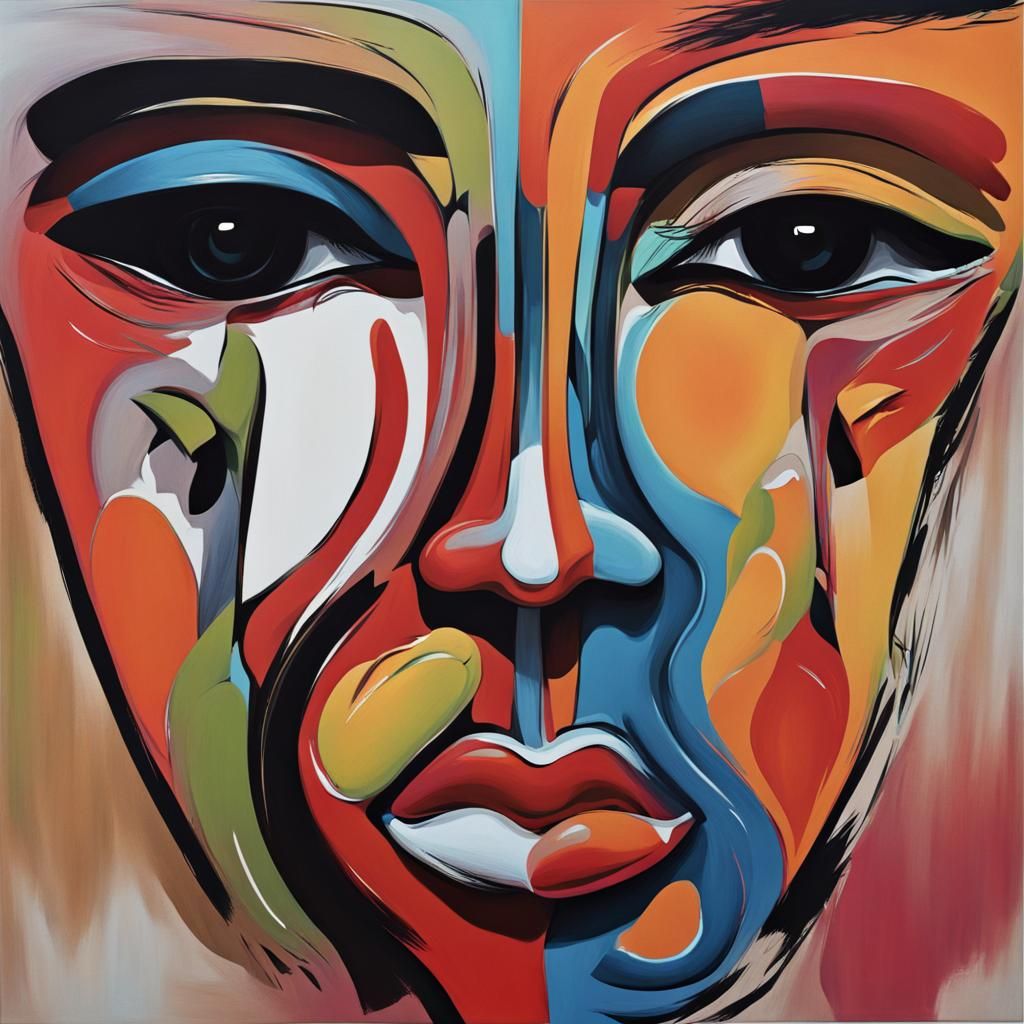 Abstract faces coulor strong