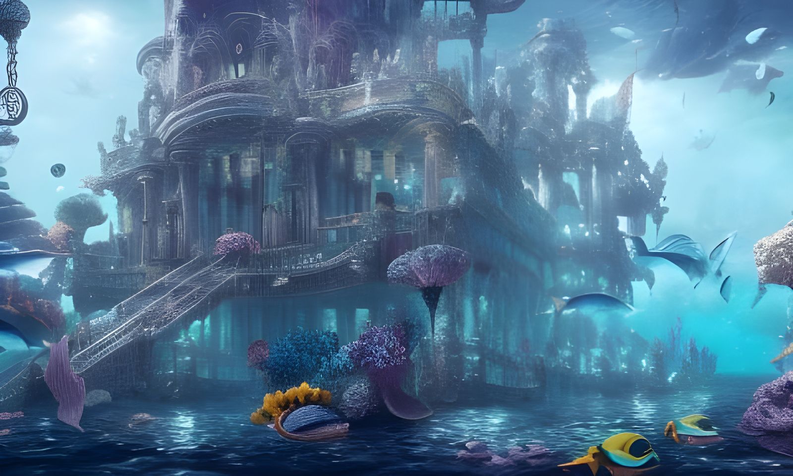 underwater fortress  by @I-like-fantasy