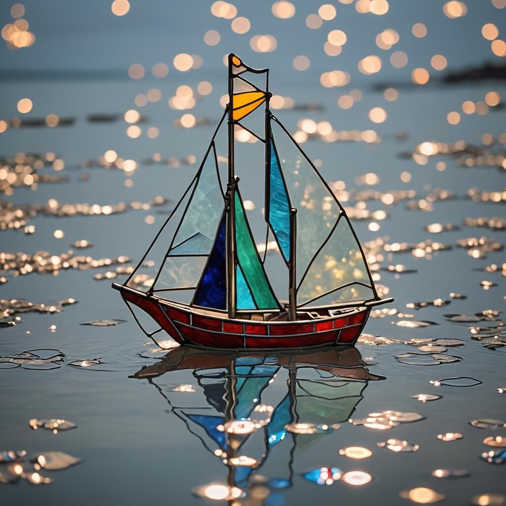 boat made from stained glass  by @undefined
