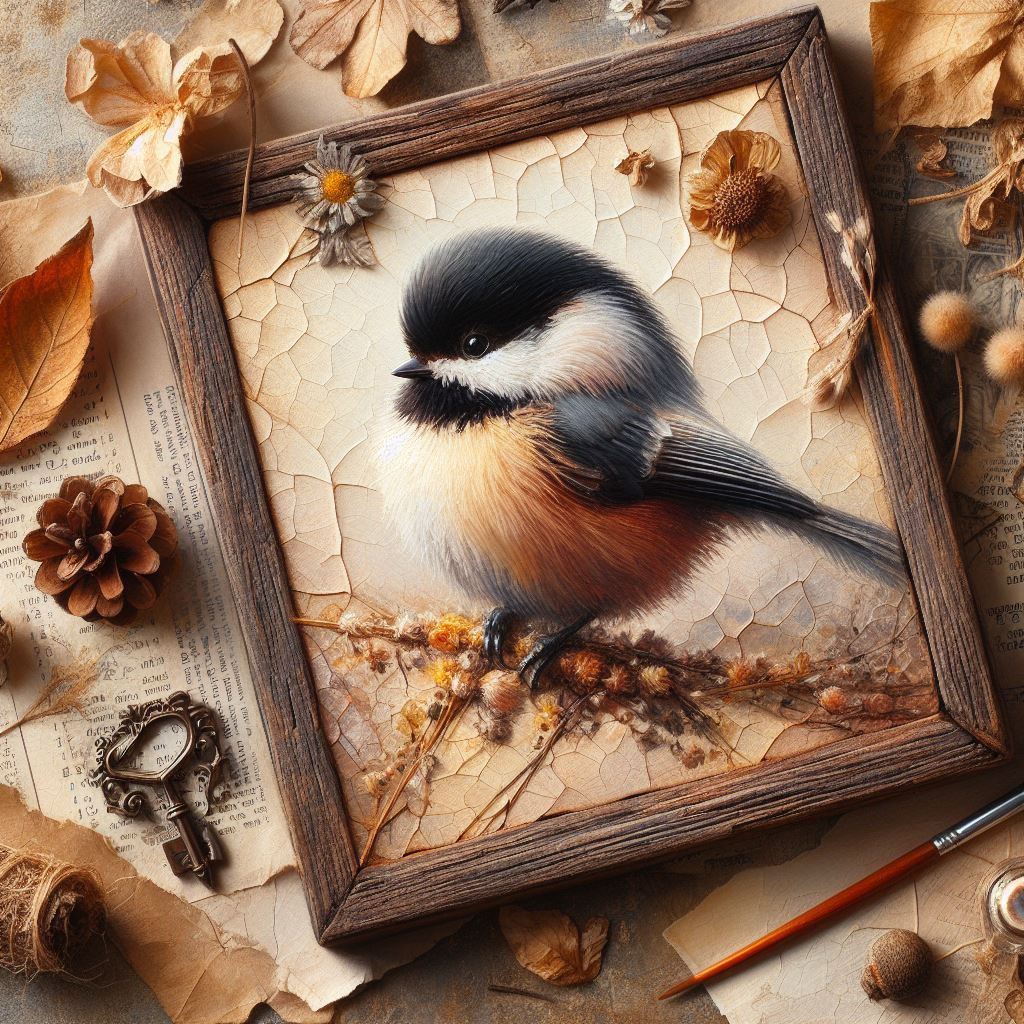 Mixed Media Chickadee
