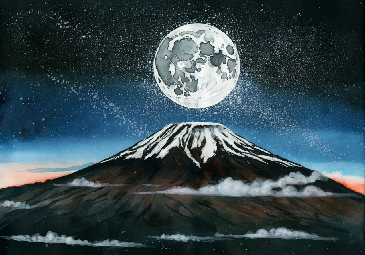 Full Moon over Mount Kilimanjaro