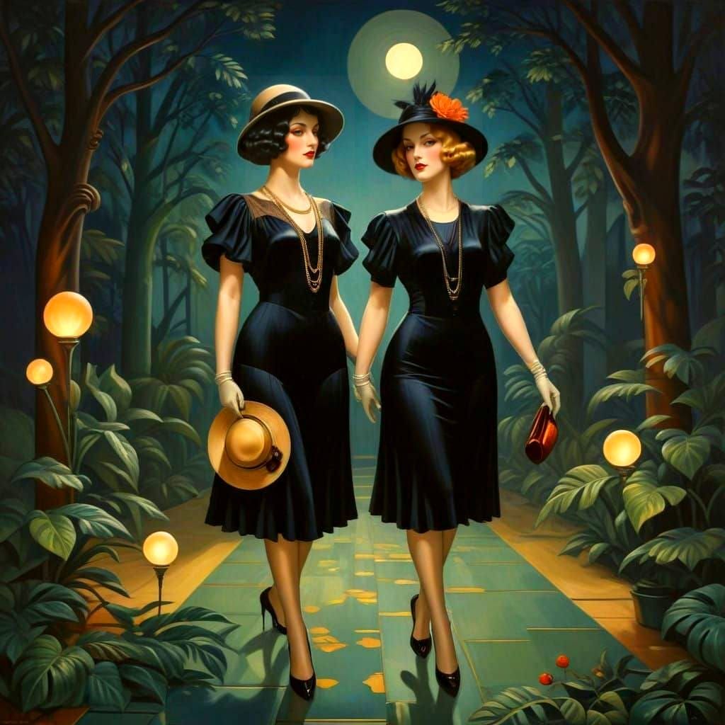 Glamorous Art Deco Ladies in Elegant 1920s Style