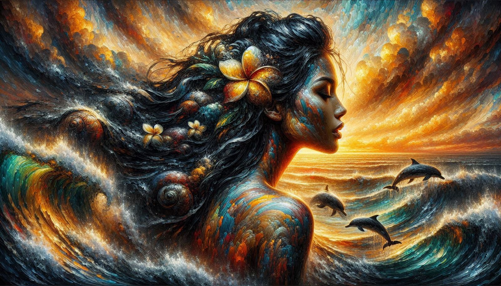 Women in harmony with Nature – Hawaiian Woman – 16:9 Format ...