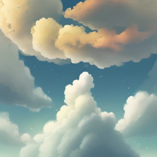 A lonely cute cloud
