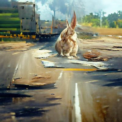 Bunny on the road to home