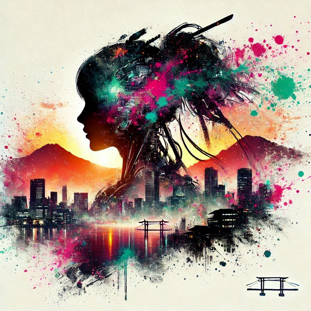 double exposure beautiful fantasy portrait landscape..