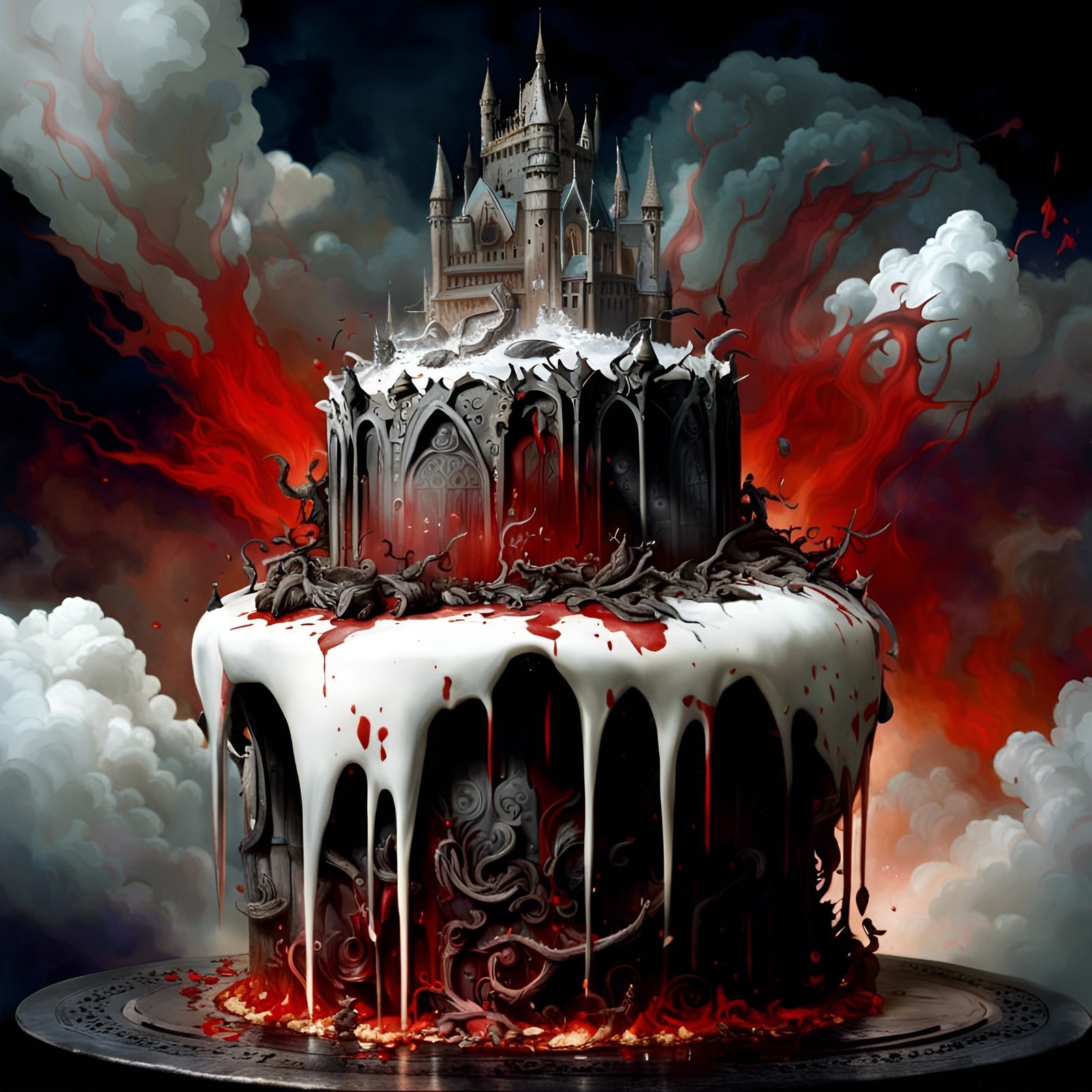 Gothic cake in the clouds, can I have a slice, please  by @undefined