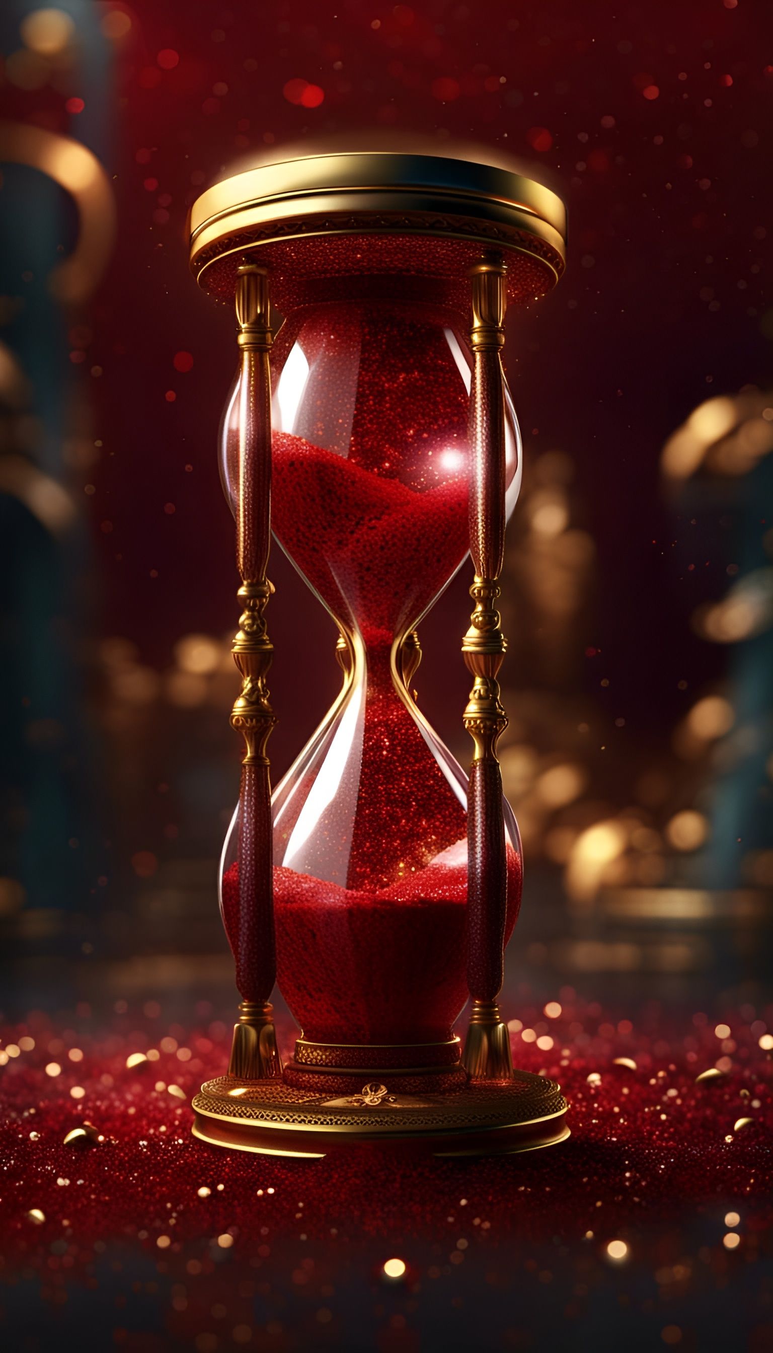 Red Glitter Hour Glass 2