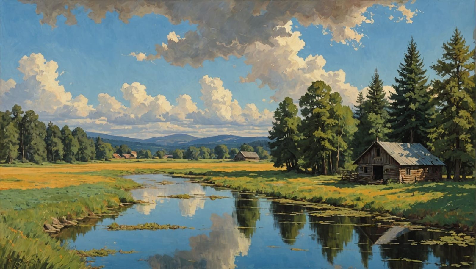 The most cliche artificially generated oil painting,