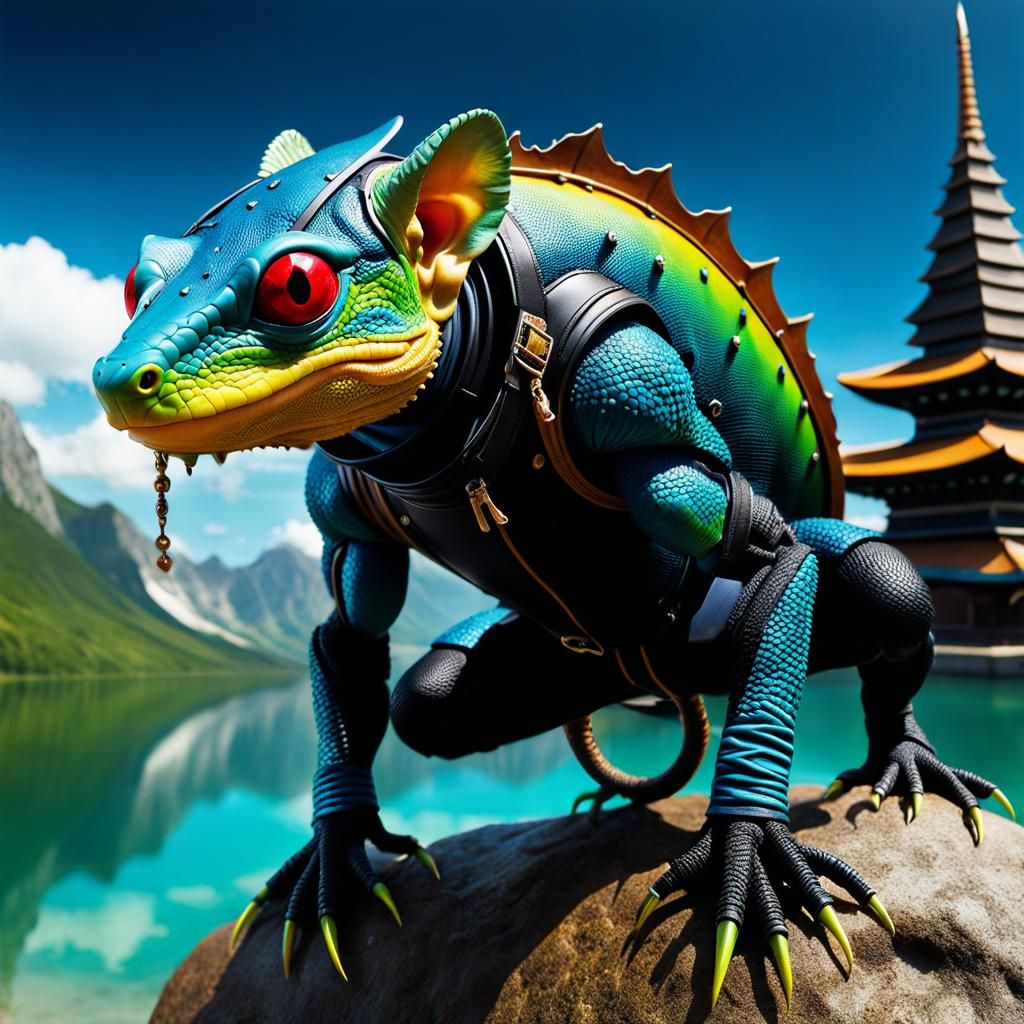 Mutant Ninja Lizard-Rat - AI Generated Artwork - NightCafe Creator