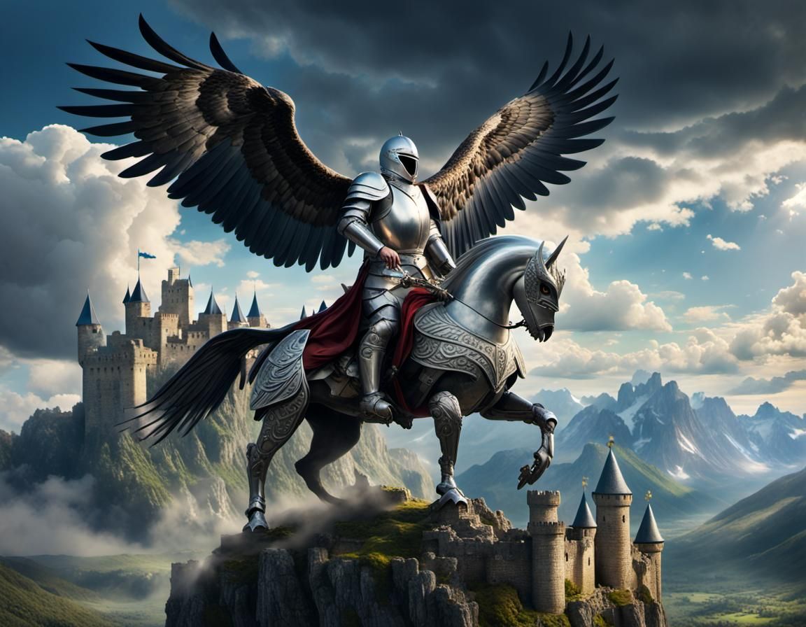 Winged Knight Ii - Ai Generated Artwork - Nightcafe Creator